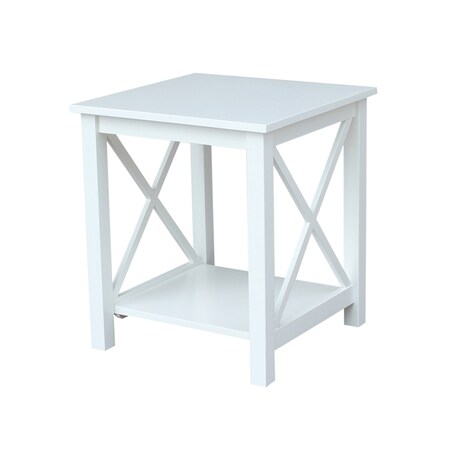 International Concepts Rectangle Hampton End Table, 22 W, 22 L, 25 in H, Wood, White OT08-70E
